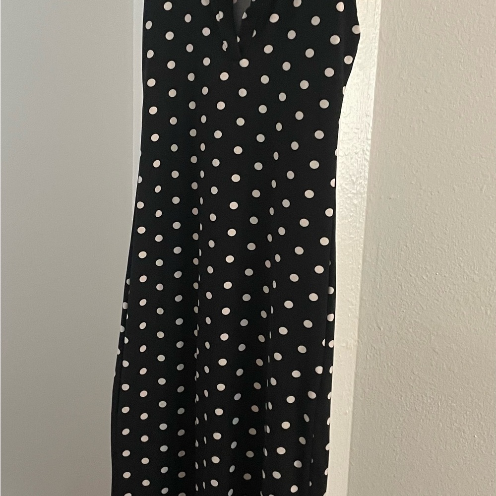Polka Dot Jumpsuit - Black and White
